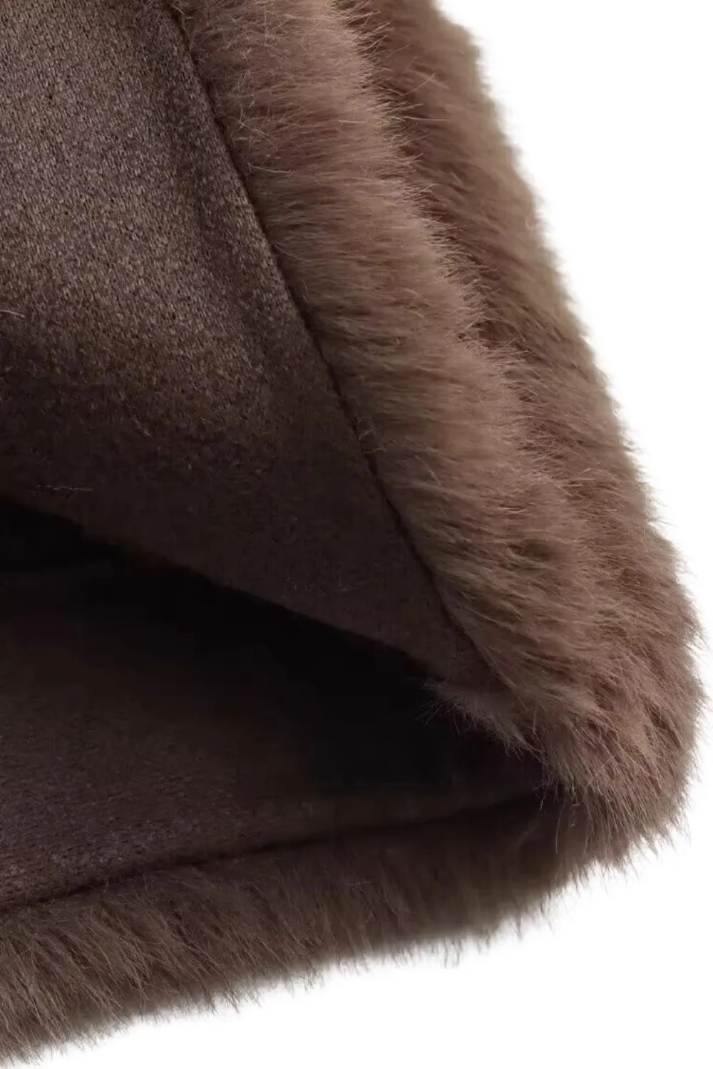 'Autumn' Faux Mink Fur Collar Jacket