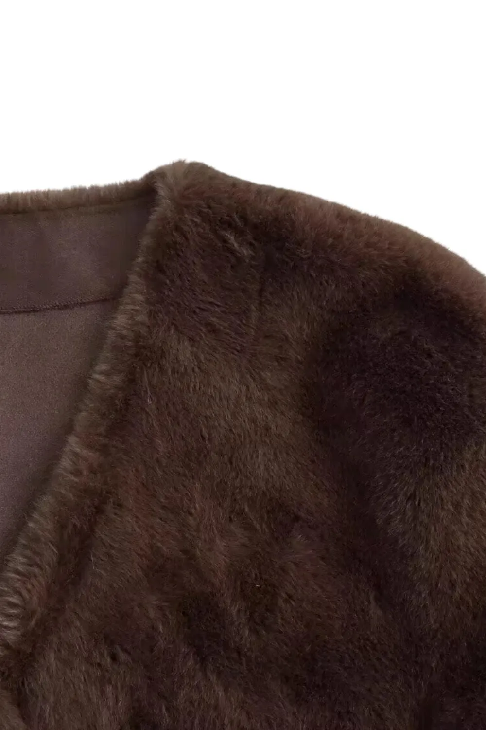 'Autumn' Faux Mink Fur Collar Jacket