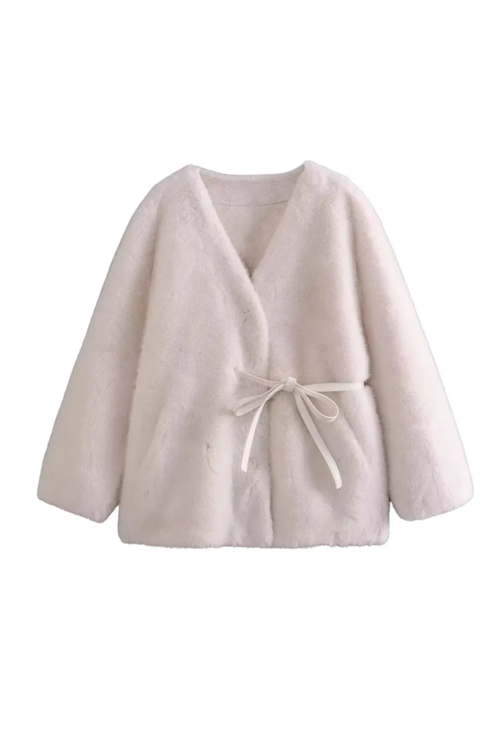 'Autumn' Faux Mink Fur Collar Jacket