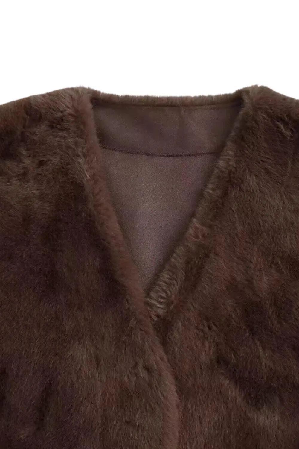 'Autumn' Faux Mink Fur Collar Jacket