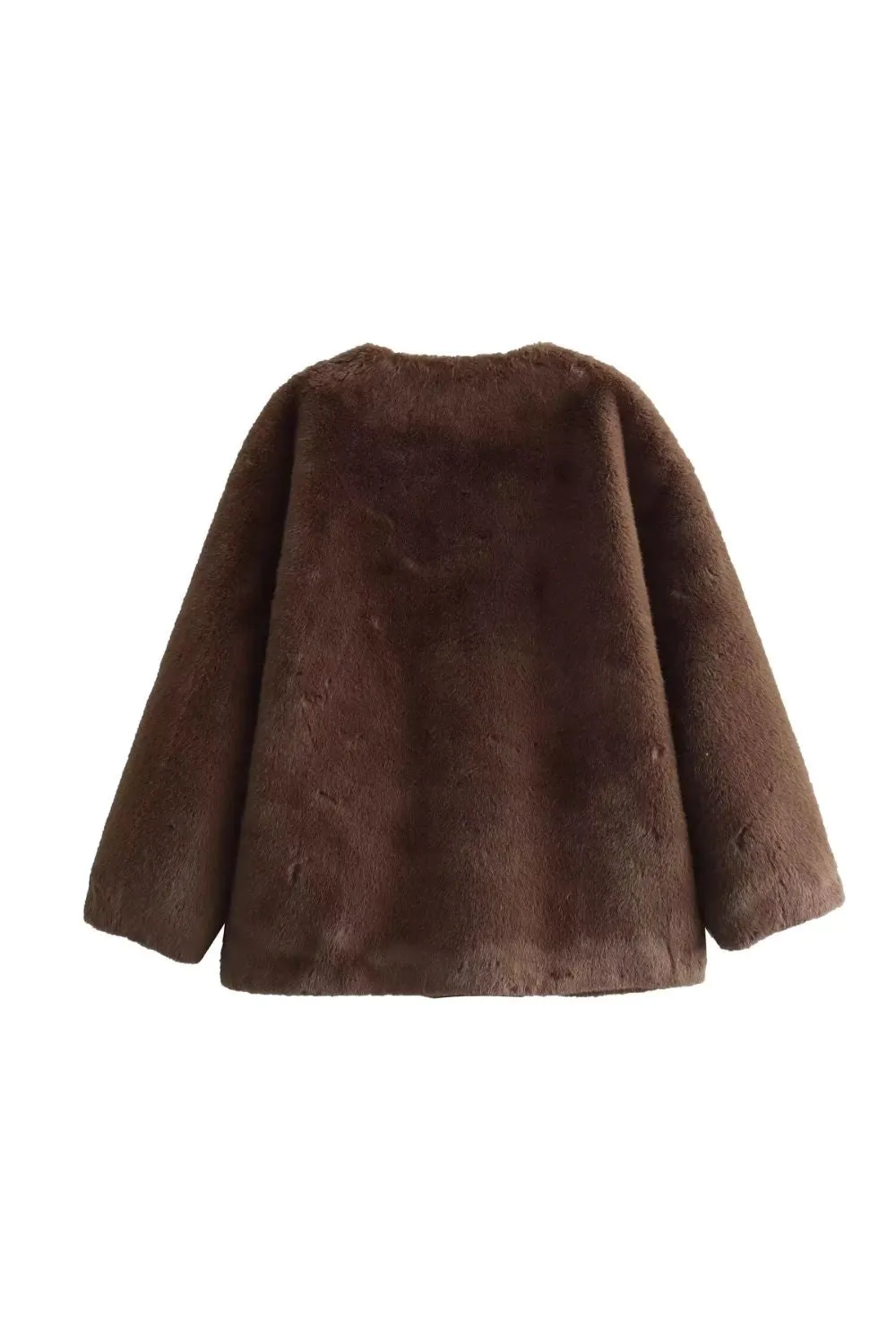 'Autumn' Faux Mink Fur Collar Jacket