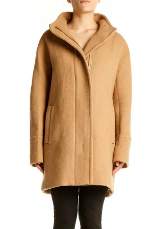 Camel Wool-Blend Cocoon Coat