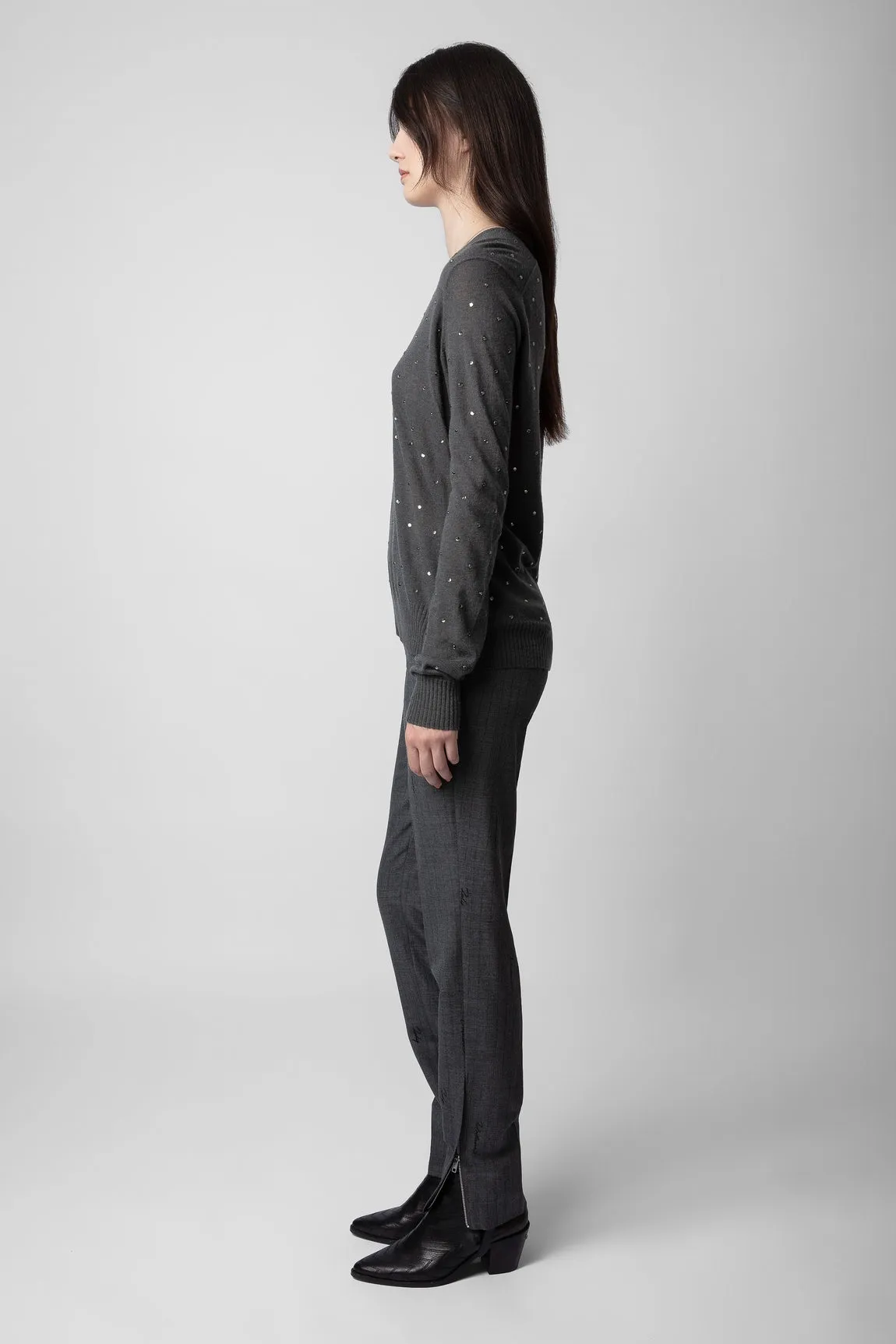 Elya Cashmere Sweater Ardoise