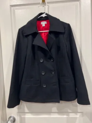EUC, Motherhood Maternity Black Wool Mix Duffle Coat, Size Medium, Maternity M (8-10)
