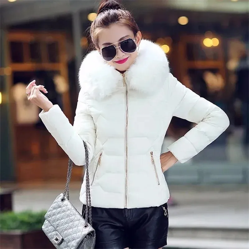 Fake Fur Women Parkas Autumn Winter Down Jacket