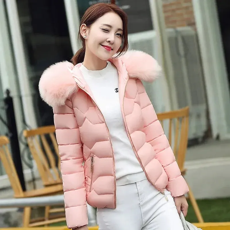 Fake Fur Women Parkas Autumn Winter Down Jacket