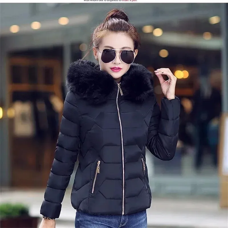 Fake Fur Women Parkas Autumn Winter Down Jacket