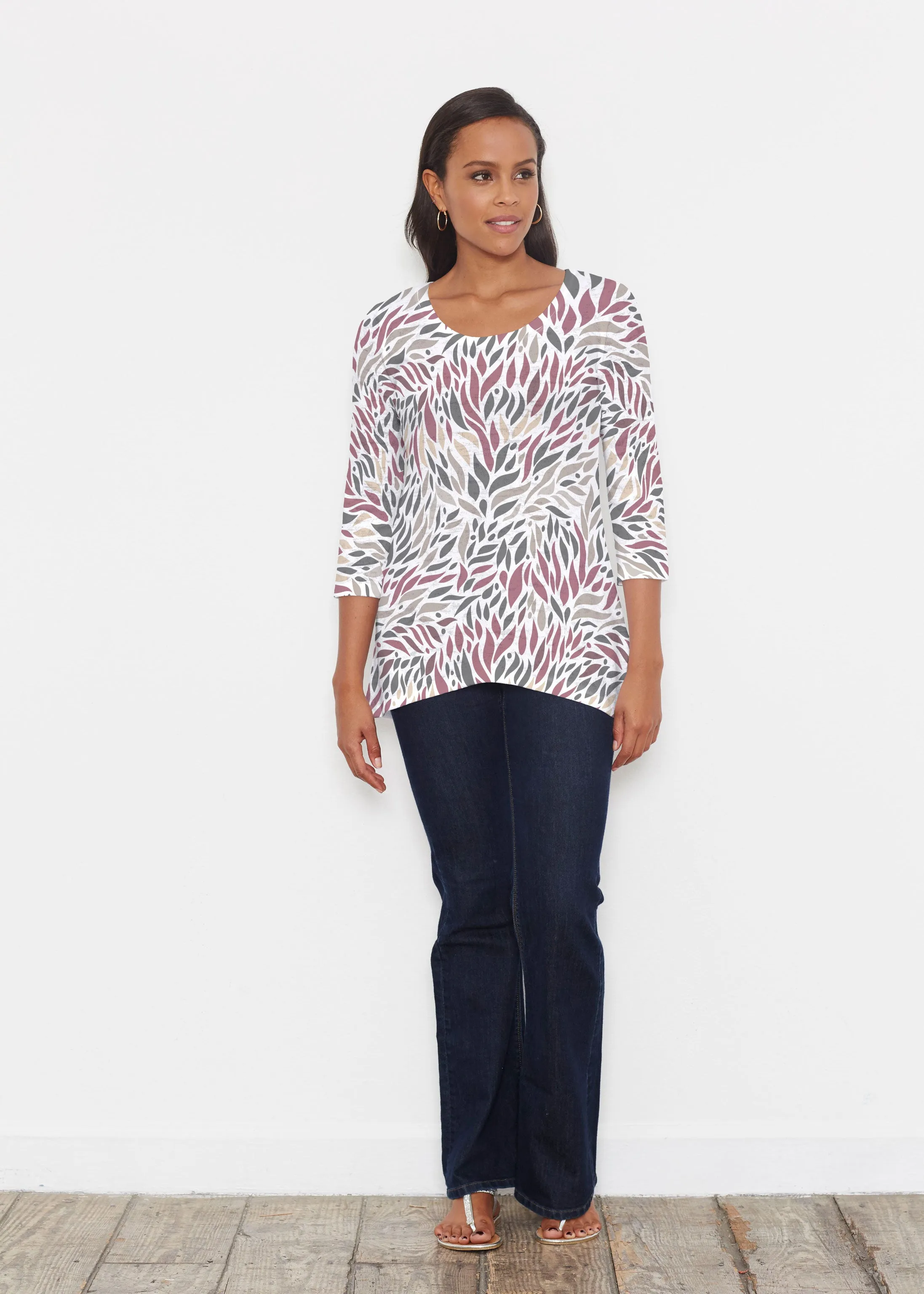 Hotsy Totsy Wine (8144) ~ Katherine Hi-Lo Thermal Tunic