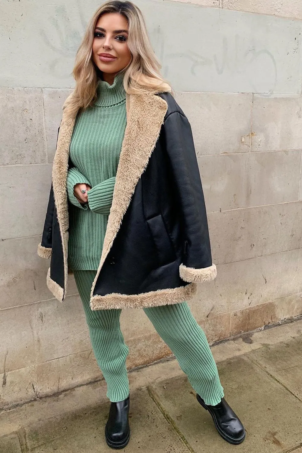 Juniper Sage Oversized Roll Neck Co-Ord