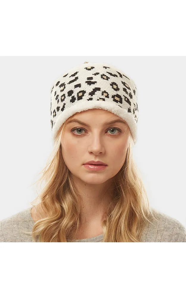LHB012 Leopard Print Fur Headband