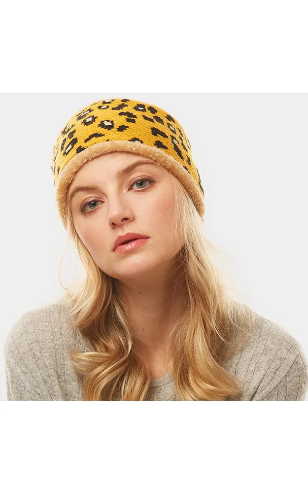 LHB012 Leopard Print Fur Headband