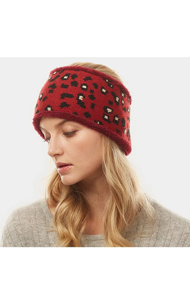 LHB012 Leopard Print Fur Headband