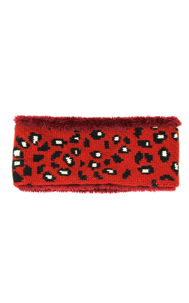 LHB012 Leopard Print Fur Headband