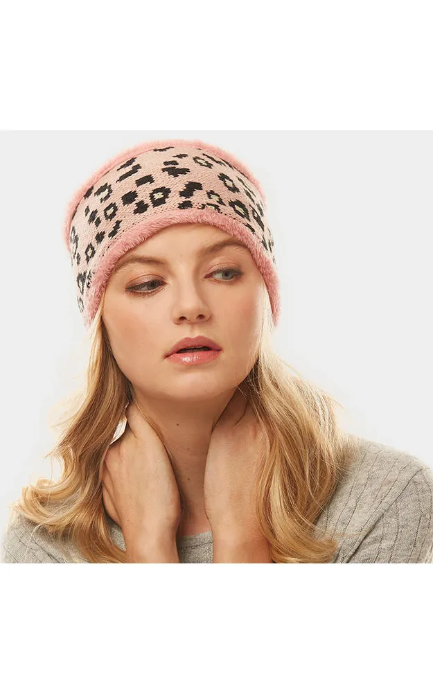 LHB012 Leopard Print Fur Headband