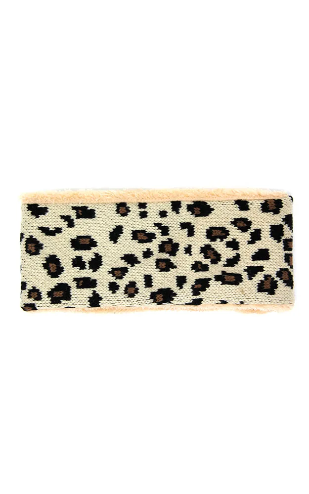 LHB012 Leopard Print Fur Headband