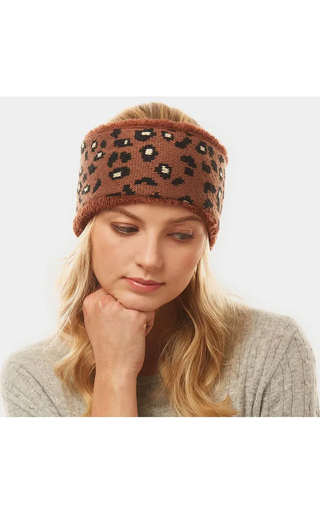 LHB012 Leopard Print Fur Headband