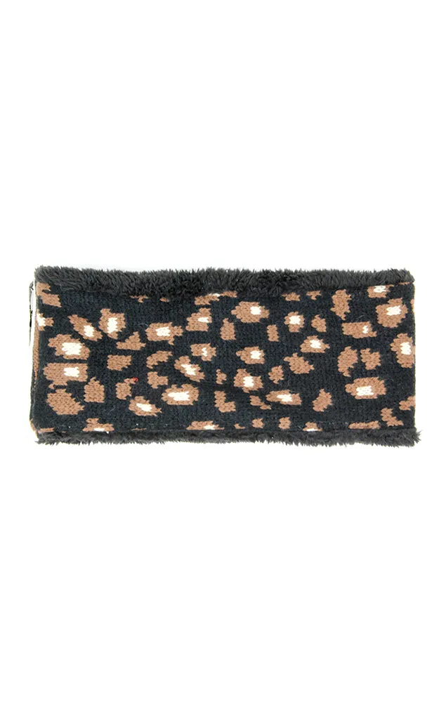 LHB012 Leopard Print Fur Headband