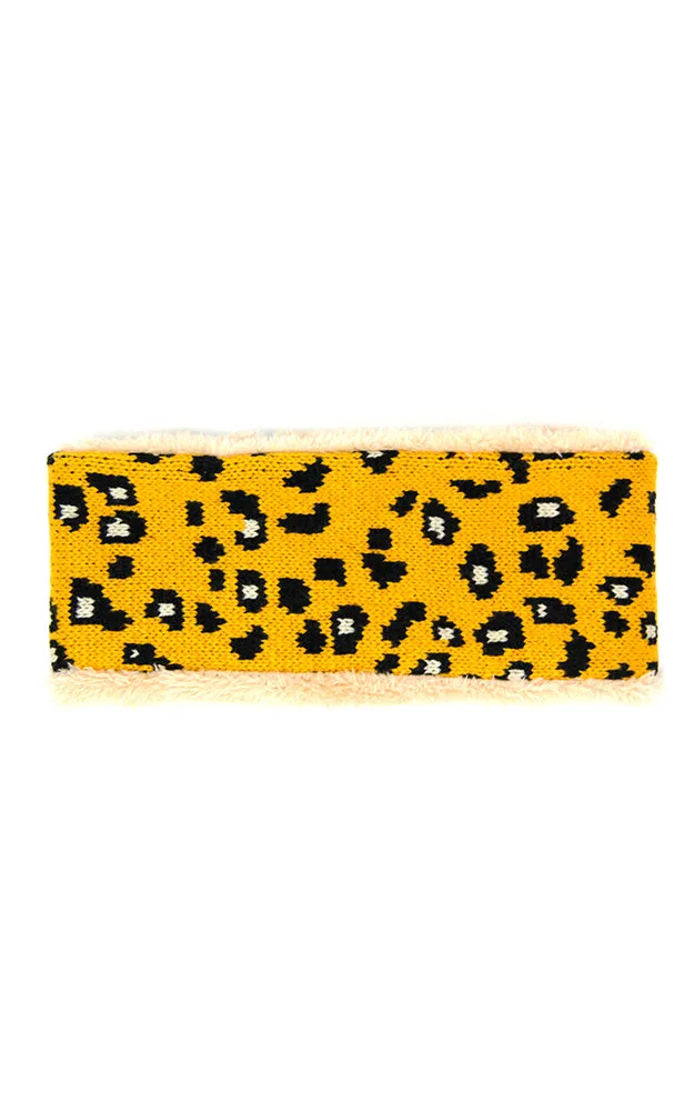 LHB012 Leopard Print Fur Headband