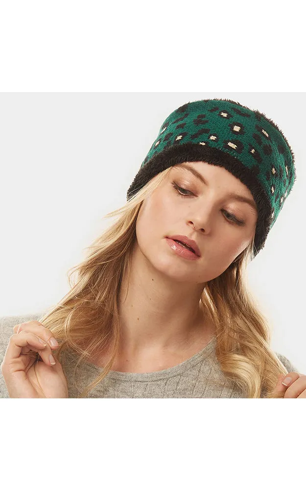 LHB012 Leopard Print Fur Headband