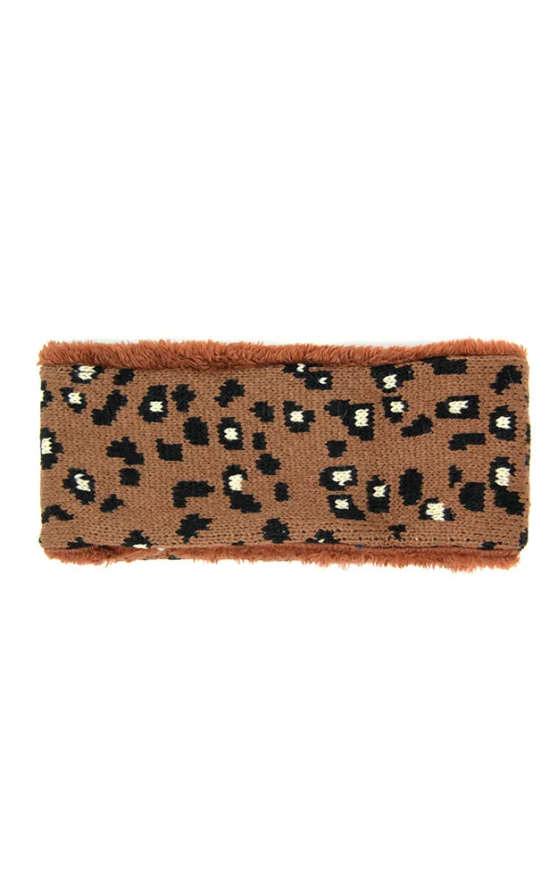 LHB012 Leopard Print Fur Headband