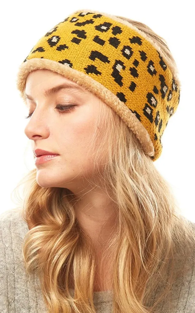 LHB012 Leopard Print Fur Headband