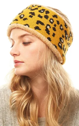 LHB012 Leopard Print Fur Headband