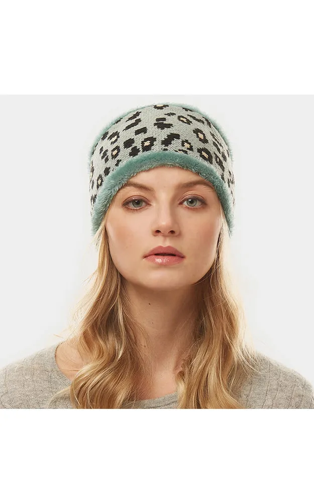 LHB012 Leopard Print Fur Headband