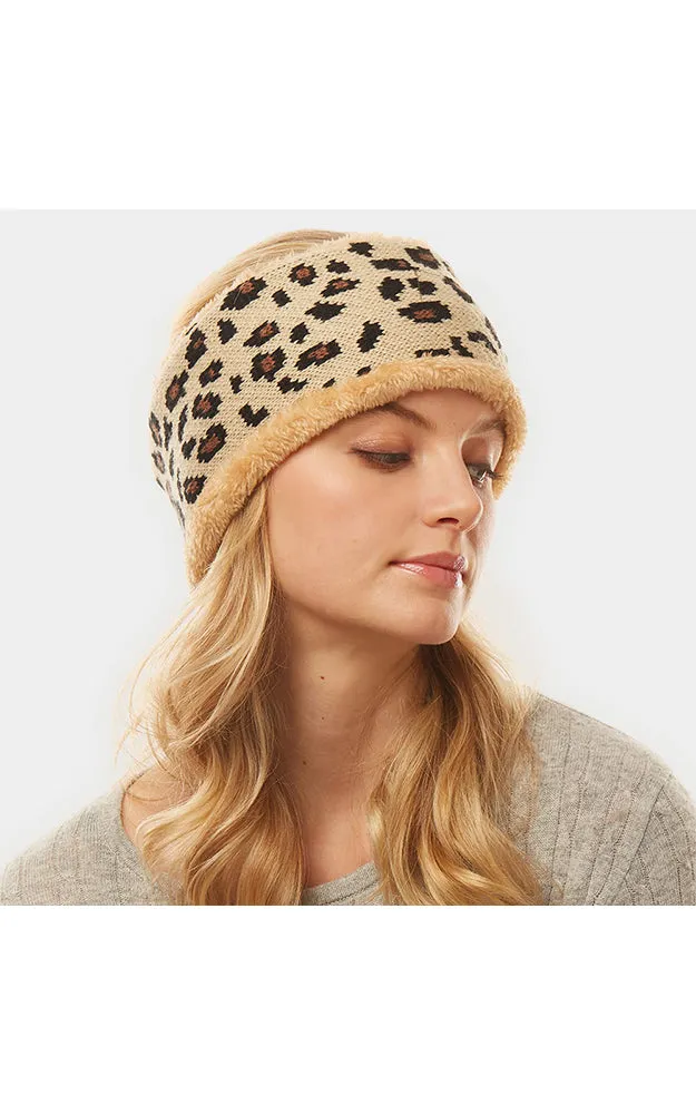 LHB012 Leopard Print Fur Headband