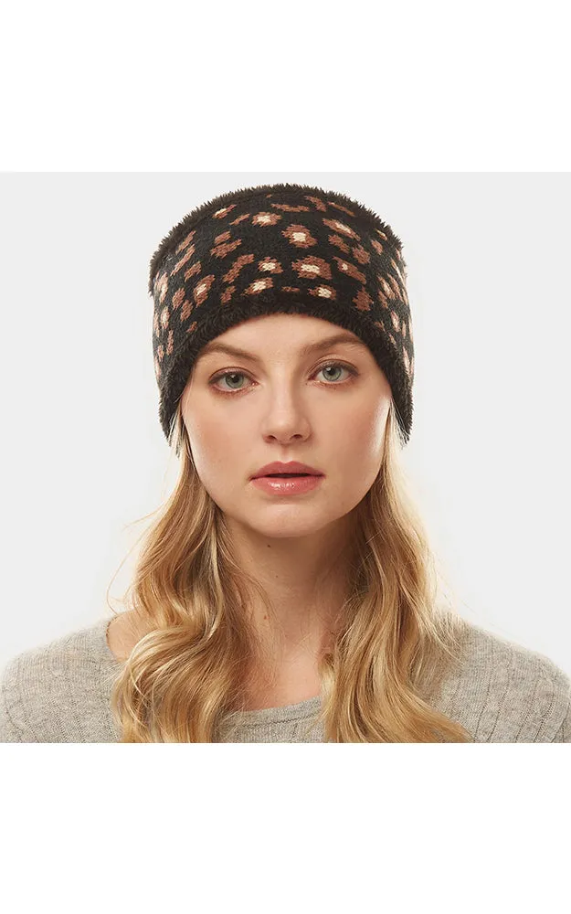 LHB012 Leopard Print Fur Headband