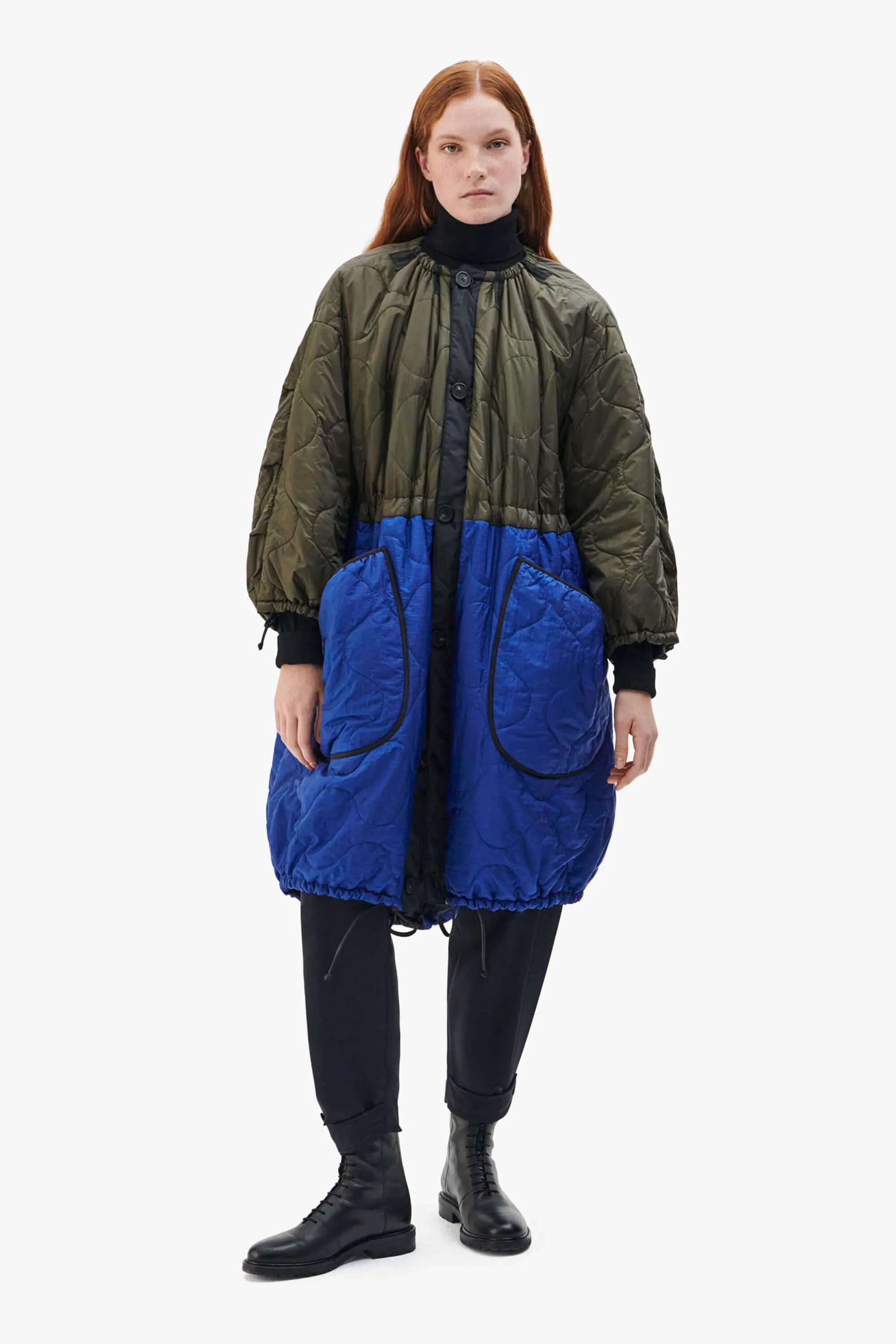 Parachute Quilt Parka - Olive / Midnight
