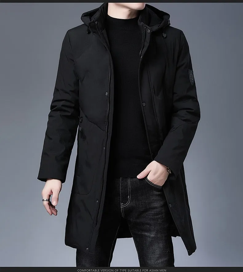 Parkas Jacket Men Longline Windbreaker Coats Clothing