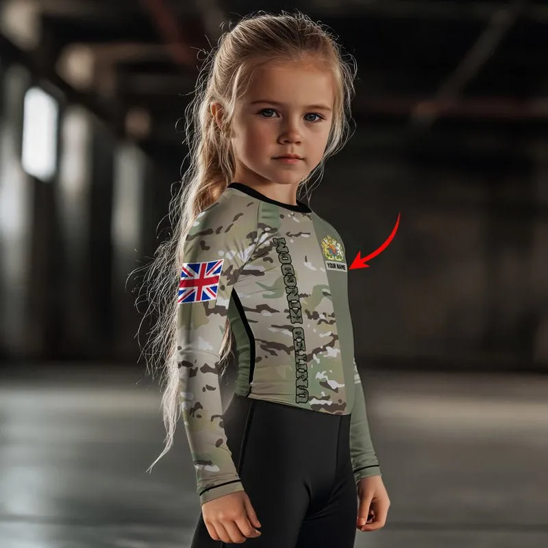 Personalized UK Coat of Arms Kids Rash Guard