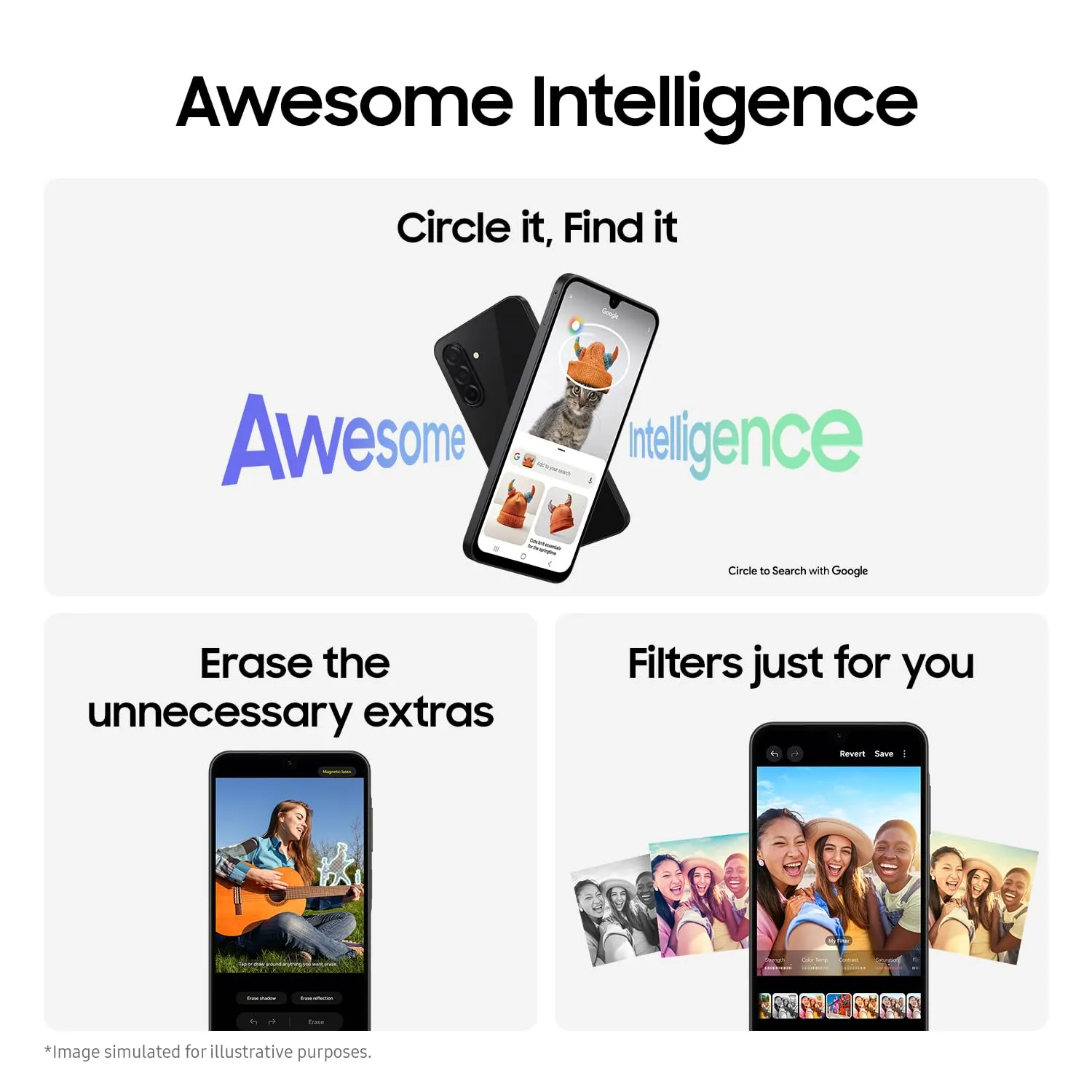 Samsung Galaxy A26 5G (Awesome Black, 8GB, 256GB) | Awesome Intelligence - AI Smartphone: Circle to Search, My Filter, Object Eraser | 50MP Triple Camera | IP67