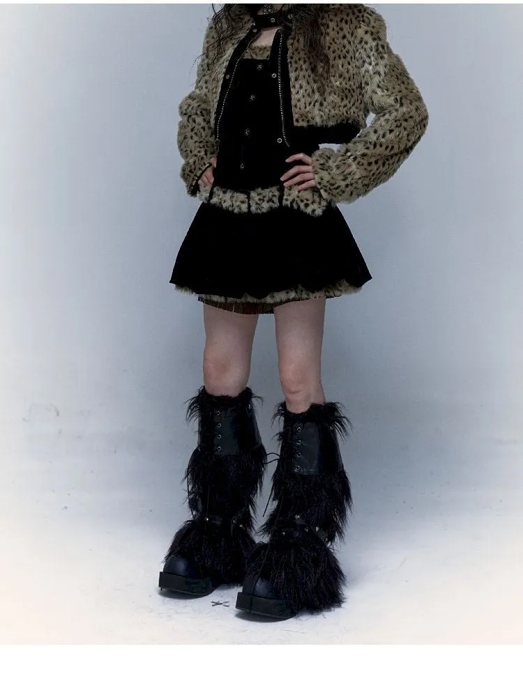short leopard fur coat