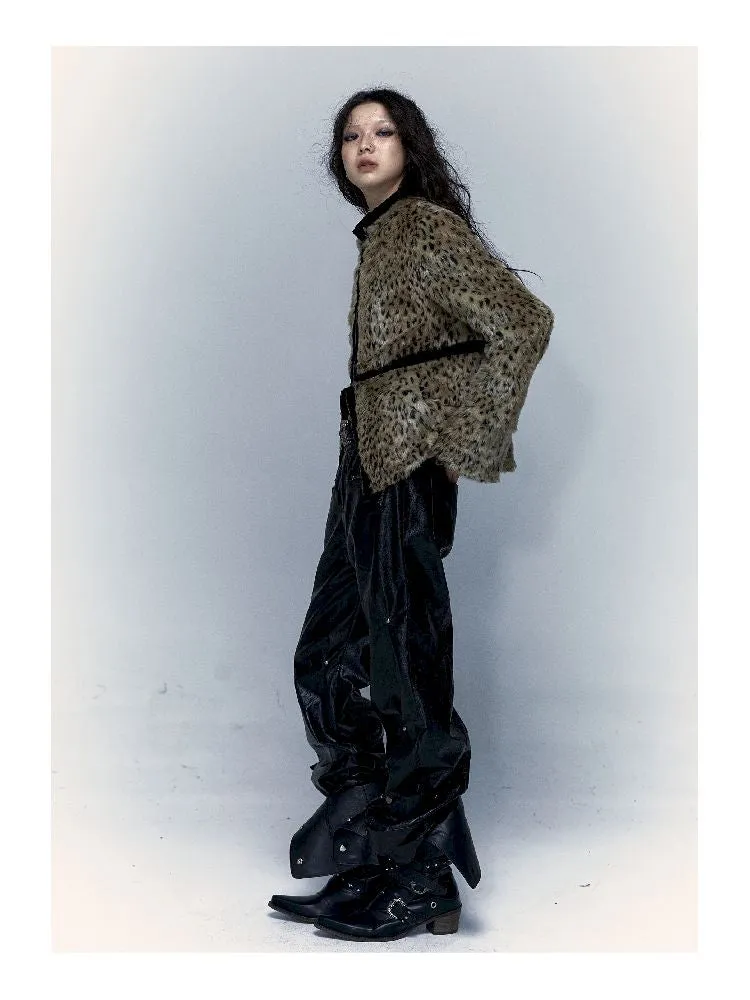 short leopard fur coat