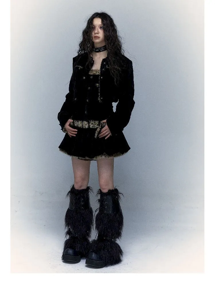short leopard fur coat