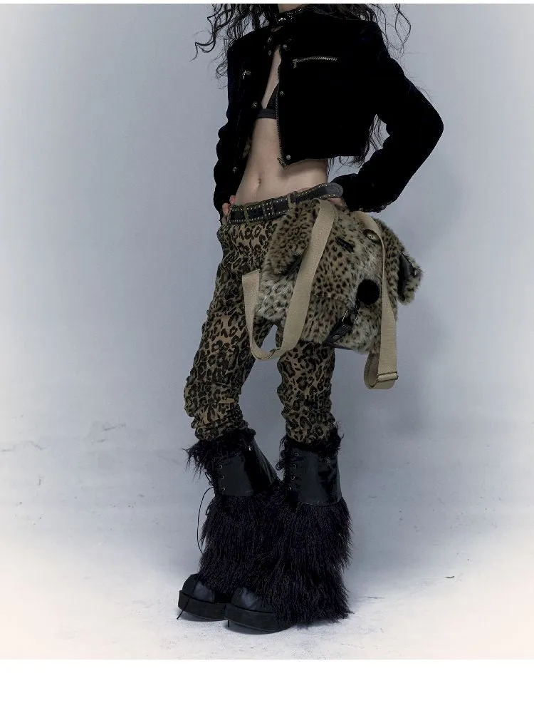 short leopard fur coat
