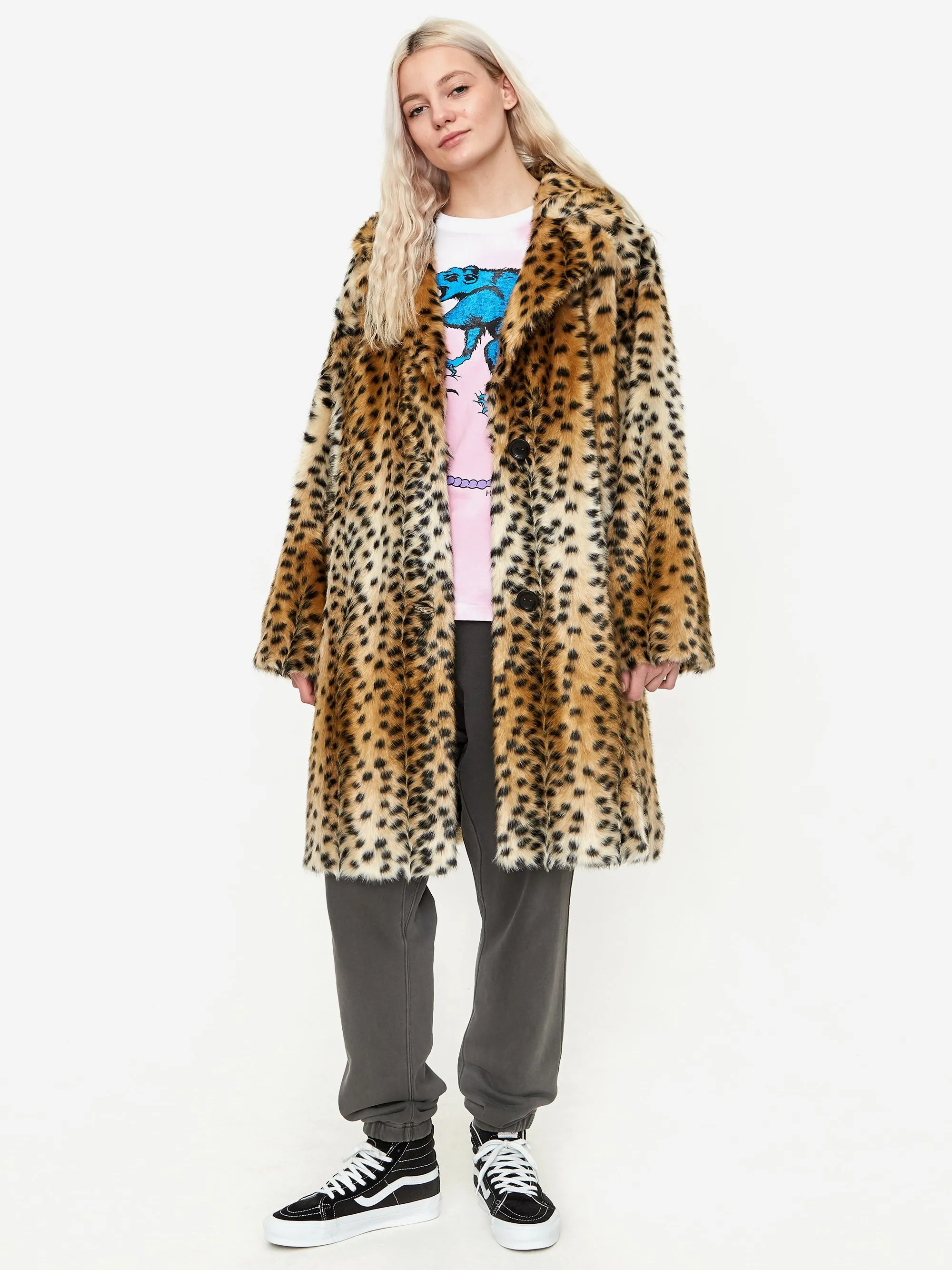 Stand Studio Minna Faux Fur Coat - Lush Leo
