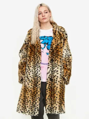 Stand Studio Minna Faux Fur Coat - Lush Leo