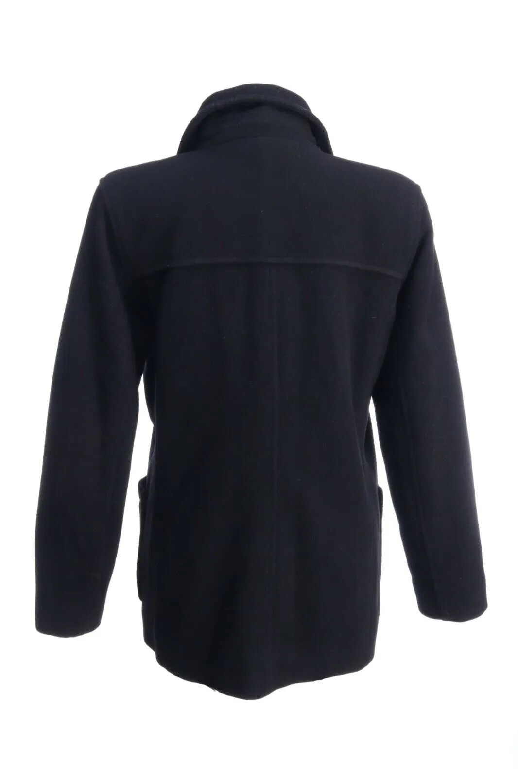 TOMMY HILFIGER Black Cashmere Wool Blend Duffle Short Coat Size L