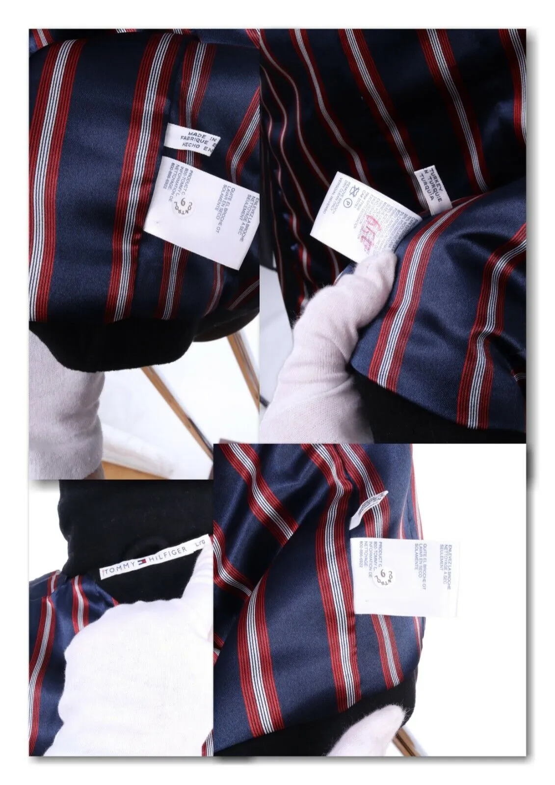 TOMMY HILFIGER Black Cashmere Wool Blend Duffle Short Coat Size L