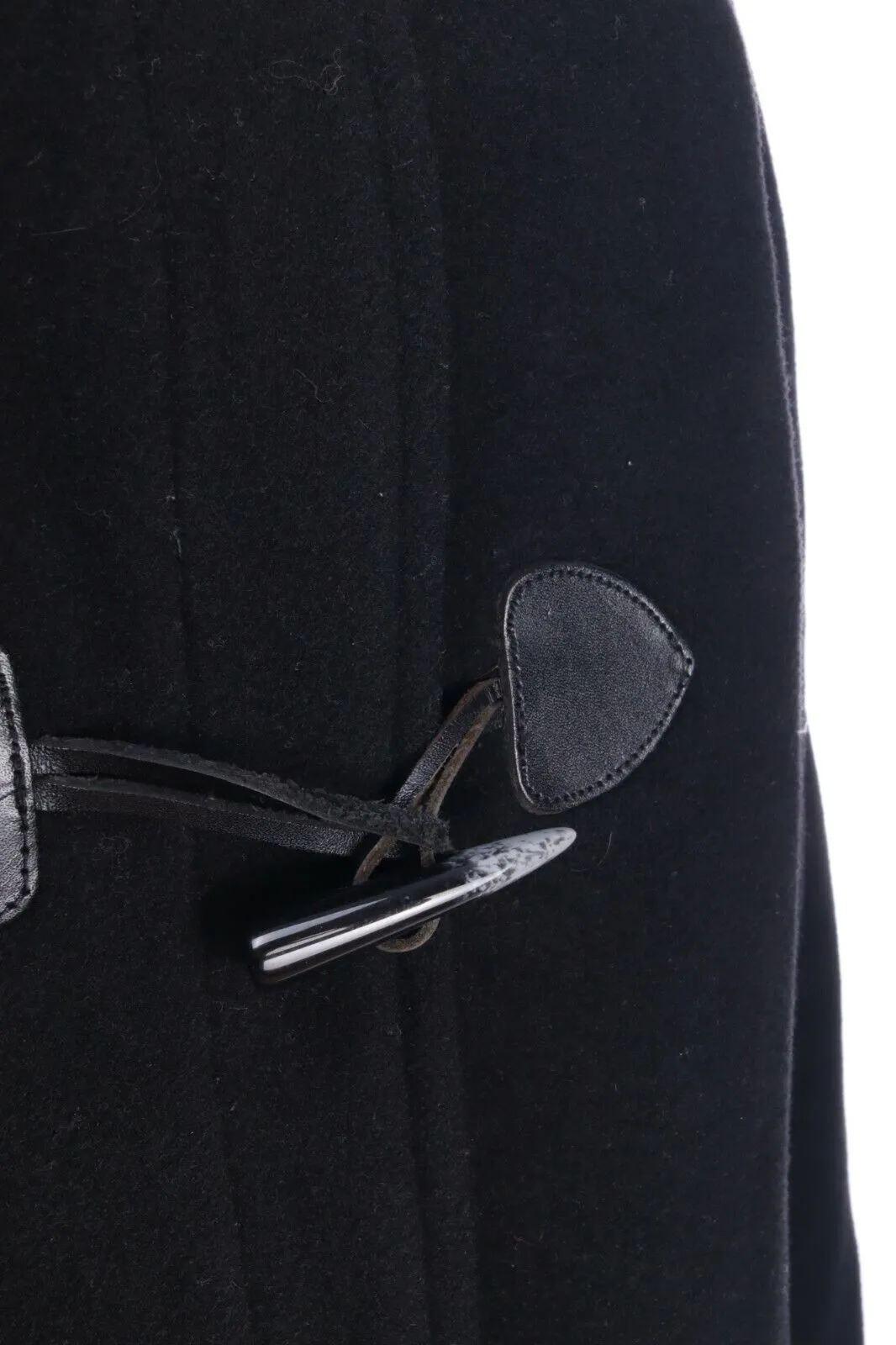 TOMMY HILFIGER Black Cashmere Wool Blend Duffle Short Coat Size L