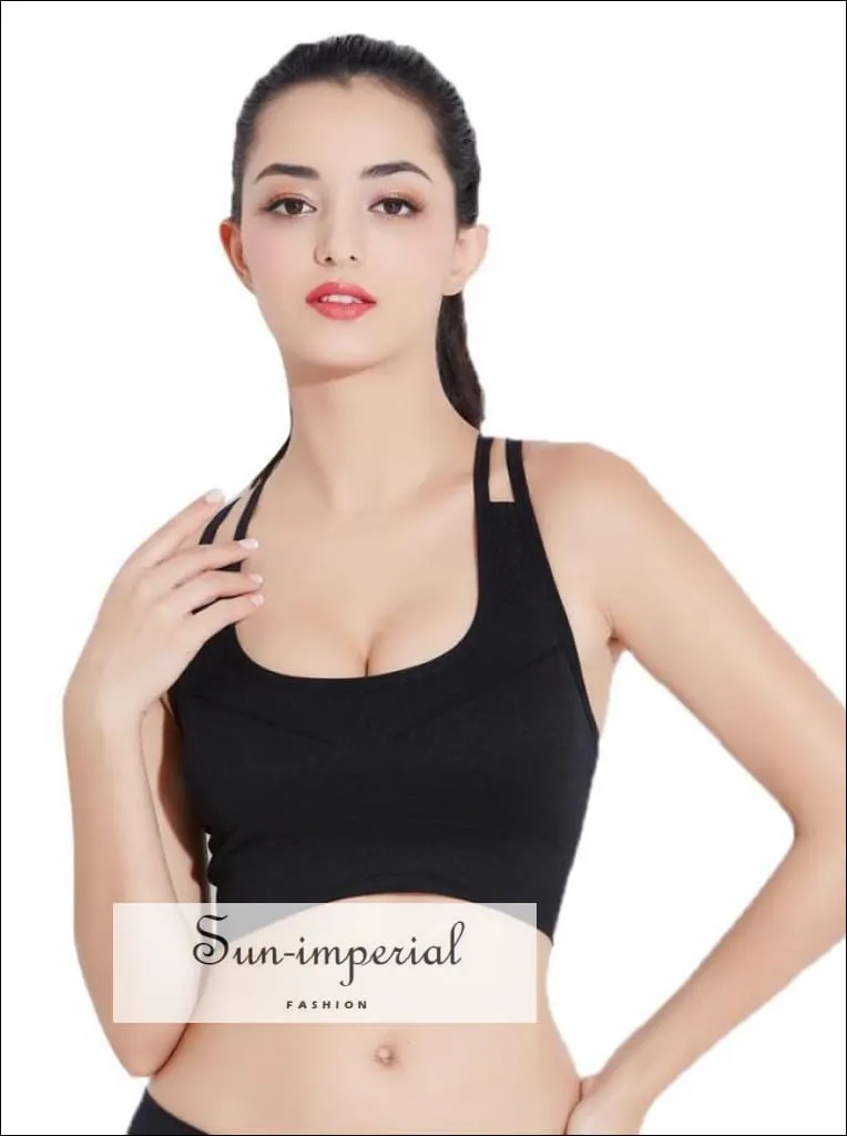 Women Stretch Sporty Bra Padded Fitness Tank Tops Workout Gym Yoga Activewear