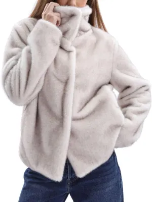 Women's Faux Fur Stand Collar Coat
