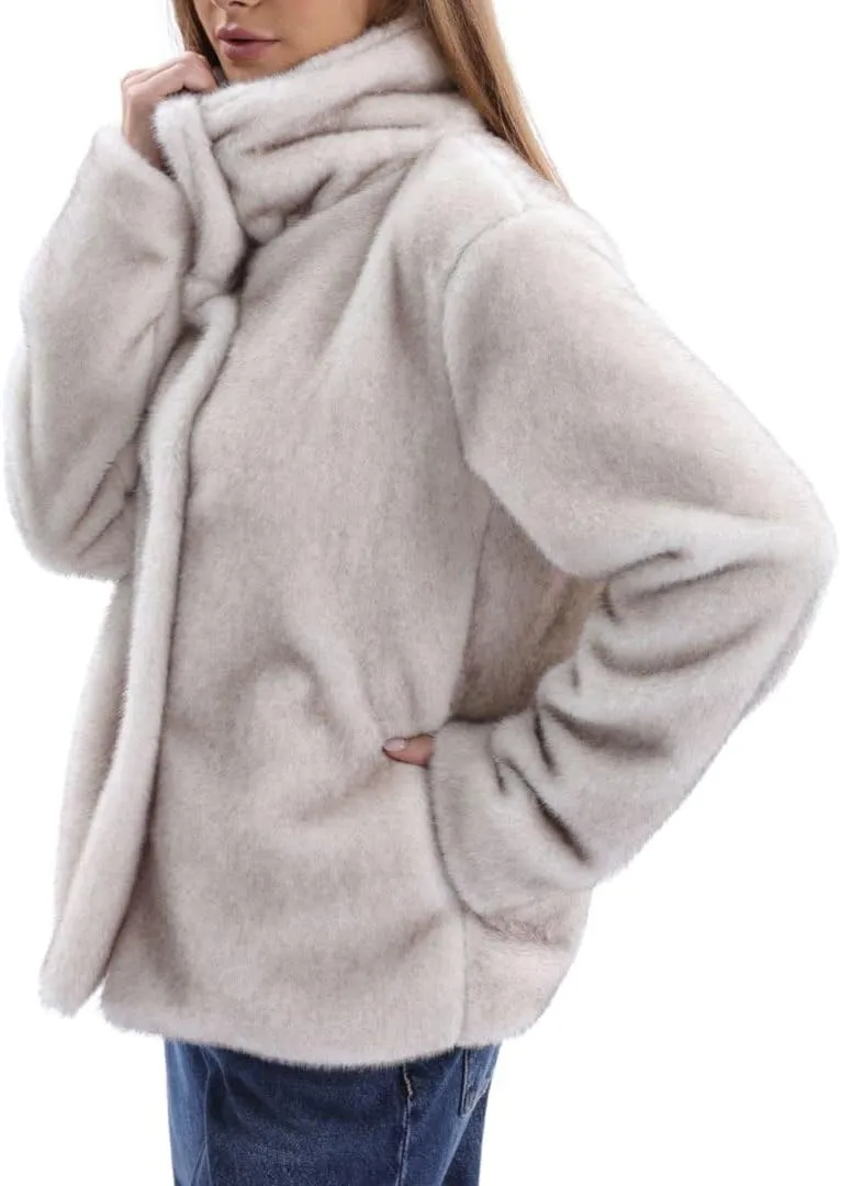 Women's Faux Fur Stand Collar Coat