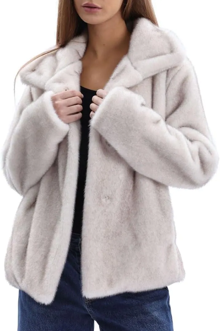 Women's Faux Fur Stand Collar Coat