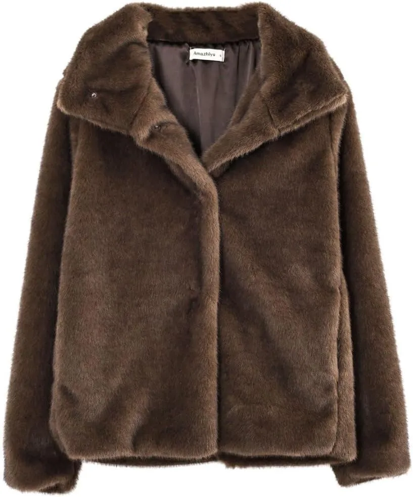 Women's Faux Fur Stand Collar Coat